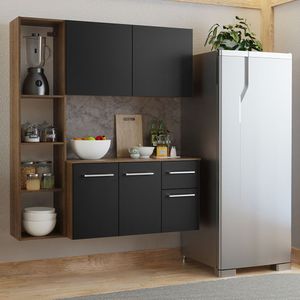 Mueble de Cocina Compacta Easy 120 cm Marrón/Negro