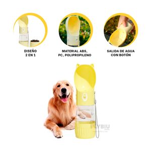 Dispensador para Mascota de Agua Color Amarillo Y+Stickers