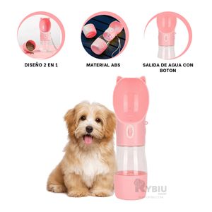 Dispensador Portatil de Agua Color Rosado Y+Papel de Regalo