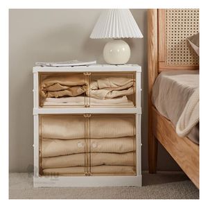 Estante Plegable de 2 Niveles de Color Blanco Y+Stickers