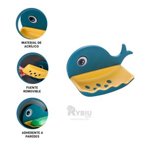 Jabonera Minimalista en Forma de Ballena de Color Azul