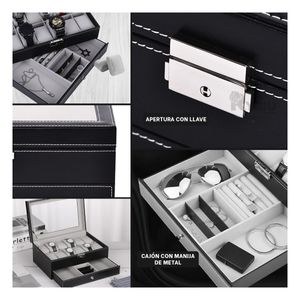 Organizador con Apertura con Llave en Negro Y+Agendita