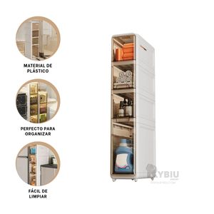 Armario Organizador de 4 Niveles con Puertas de Blanco