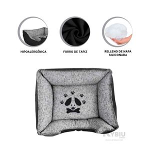 Cama para Perro Talla S Hipoalergico de Color Negro