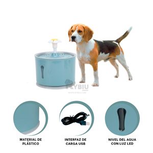 Fuente con Forma Circular de Color Azul Acero Y+Stickers