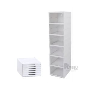 Zapatera Plegable de 6 Niveles con Tapa en Color Blanco