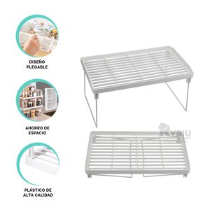 Estante Apilable con Capas de Proteccion en Tono Blanco