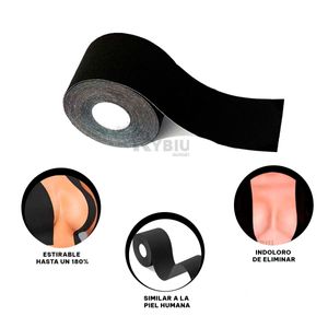 Cinta Boob Tape Levanta Busto Transpirable en Color Negro