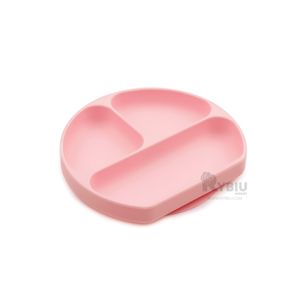 Plato de Silicona de 3 Divisiones para Bebe en Color Rosado
