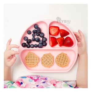 Plato Infantil con Divisiones en Rosado Y+Papel de Regalo