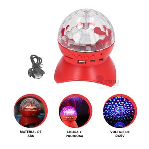 Bocina Bluetooth Lampara con Luces Rojo Y+Papel de Regalo