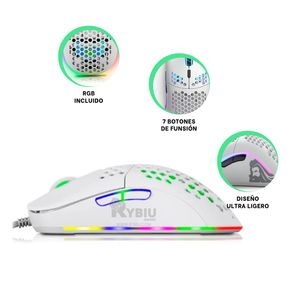 Mouse Gamer MIC GM828RX con Retroiluminacion RGB Blanco