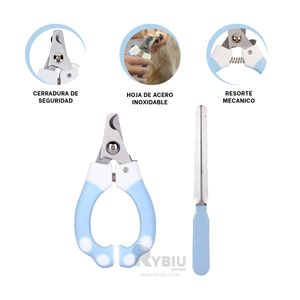 Corta Uñas Firme para Gatos Chico Celeste Y+Regalo Agendita