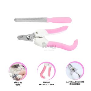 Corta Uñas Perfecto para Mascota Rosado Y+Regalo Stickers