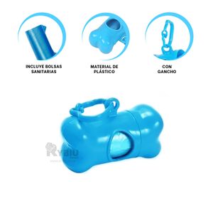 Bolsa de Residuos de Perros Color Celeste Y+Papel de Regalo