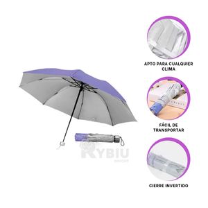 Sombrilla Plegable Portatil para Cartera de Color Morado