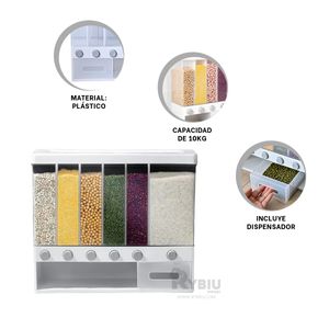 Dispensador Dinamico para Cocina de 10kg Blanco Y+Stickers