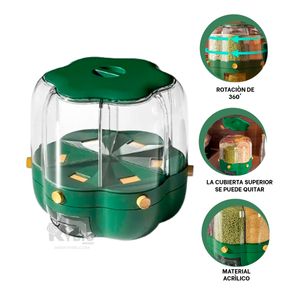 Dispensador Forma de Flor para Granos 6kg Verde Y+Stickers