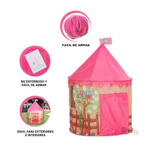 Carpa Movil para Niños de Campo 105x135CM en Color Rosado