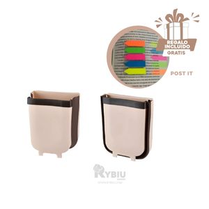 Recipiente para Desperdicios en Beige Y+Post-it adhesivos