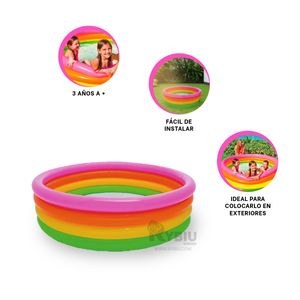 Piscina Arcoiris de PVC Alta Resistencia en Multicolor
