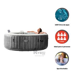 Spa Hinchable Relajante y Seguro en Gris Y+Papel de Regalo