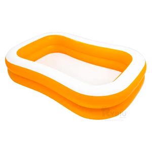 Piscina de Forma Rectangular Resistente en Anaranjado