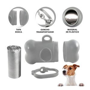 Bolsa para Heces de Perro en Gris Y+Papel de Regalo