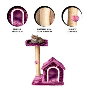 Gym para Entretener Gato Dos Pisos Lila Y+Regalo Stickers