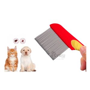 Peine Desparasitador para Caninos en Color Rojo Y+Stickers