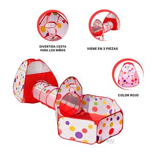 Carpa Bonito de 3 Piezas Niños Rojo Y+Papel de Regalo