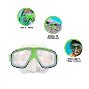 Lentes Acuaticos y Modernos para Bucear Color Verde