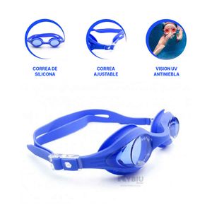 Lentes Ajustables para Nado de Color Azul Y+Regalo Stickers