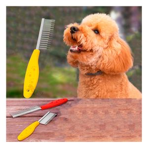Peine con Diseño Huellitas para Mascota Amarillo Y+Stickers