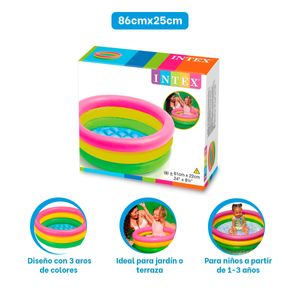 Piscina Arcoiris Acolchada para Diversion Infantil