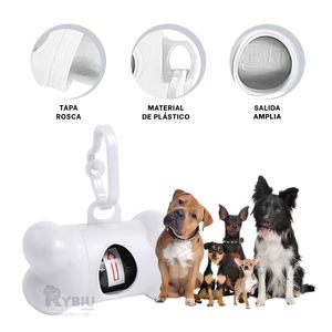 Bolsa para Heces de Perro en Blanco Y+Papel de Regalo