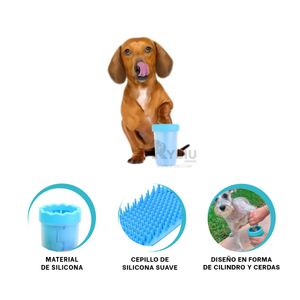 Limpiador para Pet yCepillo de Silicona Celeste Y+Agendita