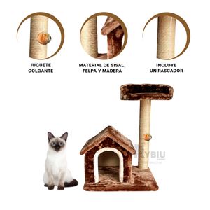 Gym de Felinos con Dos Niveles Marron Y+Papel de Regalo