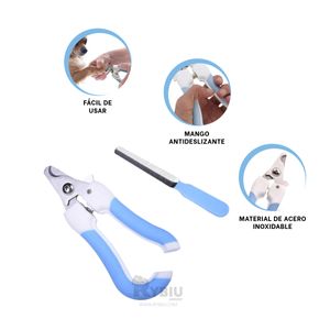 Corta Uñas Facil de Usar Chico en Azul Y+Papel de Regalo
