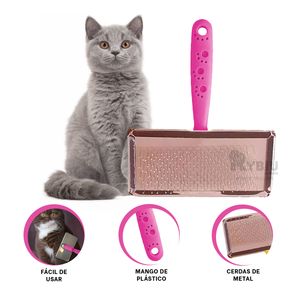 Peine para Mascotas Ligero Fucsia Talla L Y+Papel de Regalo