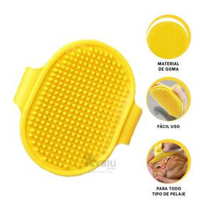 Peine Ergonomico y Duradero de Mascotas Amarillo Y+Stickers