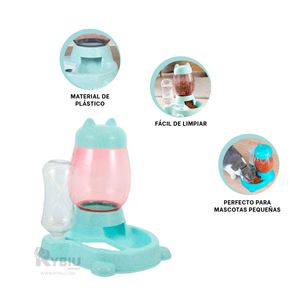 Comedero Perfecto para Mascotas Celeste Y+Papel de Regalo
