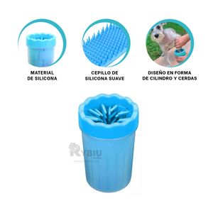 Limpiador de Patas Funcional para Mascotas Color Celeste