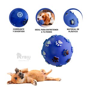 Pelota Masticable con Patitas en Tono Azul Y+Papel de Regalo
