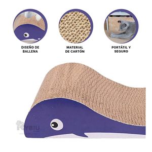 Rascador con Apariencia de Ballena Color Marron Y+Stickers