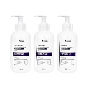 Shampoo Sin Sal Ketozinc Cabello Graso 350ml 3 Unidades