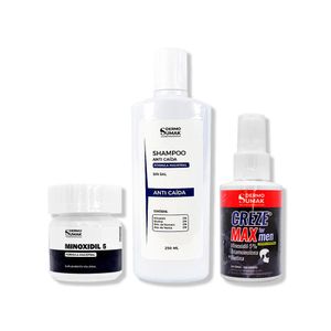 Minoxidil Caps 60 + Shampoo Anticaída 250ml + Locion Creze Max Formen