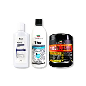 Shampoo Anticaida 250ml + Acondicionador Due + Mascara Anabolizante