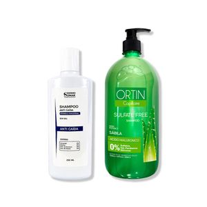 Shampoo Anticaida Sin Sal 250ml + Shampoo Ortin Sabila 1Lt