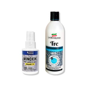 Locion Minoxin 60ml + Shampoo Tre Pos 500Gr